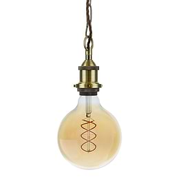 Antique Brass Exposed Bulb Pendant Light