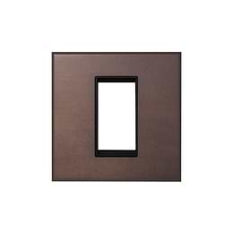 Heritage Bronze 1 x25mm EM Euro Module Wall Plate with Black Insert  - The Palaces Collection
