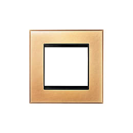 Natural Brass 2 x25mm EM Euro Module Wall Plate with Black Insert  - The Palaces Collection