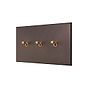 Heritage Bronze 3 Gang 20A Intermediate Toggle Switch - The Palaces Collection