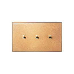 Natural Brass 3 Gang 20A 2 Way Retractive Toggle Switch - The Palaces Collection